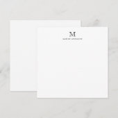モノグラムブラックミニマルクラシックリストフォーマルエレガント ノートカード (正面/裏面)