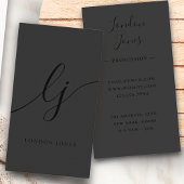 モノグラムブラックモダン書道イニシャルエレガント 名刺