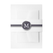 モノグラムブラックラインとボタン 招待状ベリーバンド (正面例)