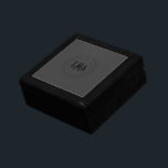 モノグラムブラックレザールック ギフトボックス<br><div class="desc">シンプルブラックレザーの外観(レザーのイメージ)。カスタムとオプションのモノグラムカッコいい男らしデザイン他の製品で利用可能</div>