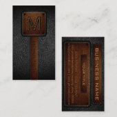 モノグラムブラックレザールック 名刺 (正面/裏面)