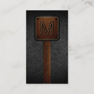 モノグラムブラックレザールック 名刺