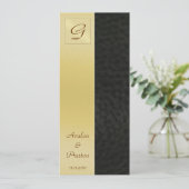 モノグラムブラックレザー結婚式 プログラム招待状 招待状 (スタンド正面)