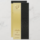 モノグラムブラックレザー結婚式 プログラム招待状 招待状 (正面/裏面)