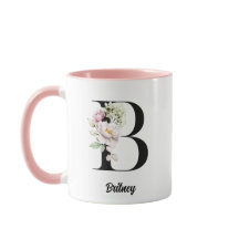 モノグラムブラックレターウォーターカラーフラワー