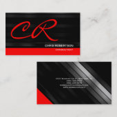 モノグラムブラックレッドコンサルタントの名刺 名刺 (正面/裏面)