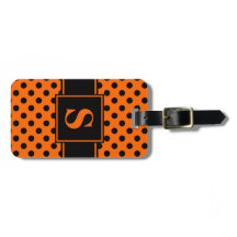 モノグラムブラック水玉模様オンオレンジ