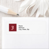 モノグラムブラック赤対角ストライプアドレス ラベル (インサイチュ)