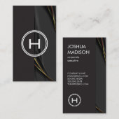 モノグラムブラック金ゴールドツートーン 名刺 (正面/裏面)