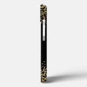 モノグラムブラック金ゴールドヒョウ印刷グリッターオーバーレイ Case-Mate iPhoneケース (裏面 / 左)