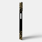 モノグラムブラック金ゴールドヒョウ印刷グリッターオーバーレイ Case-Mate iPhoneケース (裏面 / 右)