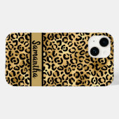 モノグラムブラック金ゴールドヒョウcheetahプリント Case-Mate iPhoneケース (裏面 (横))