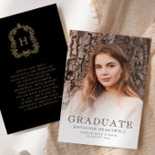 モノグラムブラック金ゴールドフォトグラッド発表 招待状