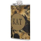 モノグラムブラック金ゴールドマーブルゲートブライダルパーティギフト フラスク (左)