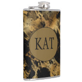 モノグラムブラック金ゴールドマーブルゲートブライダルパーティギフト フラスク (右)