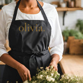 モノグラムブラック金ゴールドモダンミニマルエレガントリスト エプロン