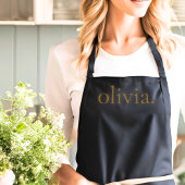 モノグラムブラック金ゴールドモダンミニマルエレガントリスト エプロン