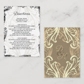 モノグラムブラック金ゴールドヴィンテージ結婚式詳細カード エンクロージャーカード (正面/裏面)