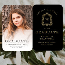 モノグラムブラック金ゴールド写真卒業