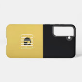 モノグラムブラック金ゴールド&かわいらしガーリーイニシャル SAMSUNG GALAXYケース (裏面横)