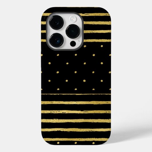 モノグラムブラック金ゴールド ストライプの Case-Mate iPhoneケース (裏面)