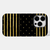 モノグラムブラック金ゴールド ストライプの Case-Mate iPhoneケース (裏面 (横))