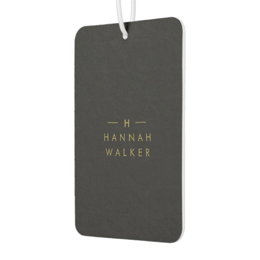 モノグラムブラック金ゴールド |ミニマモダンリストエレガント カーエアーフレッシュナー (左)