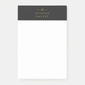 モノグラムブラック金ゴールド |ミニマモダンリストエレガント ポストイット (正面)