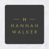 モノグラムブラック金ゴールド |ミニマルモダン主義の服 ラベル (デザイン2)