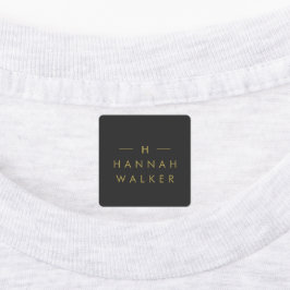 モノグラムブラック金ゴールド |ミニマルモダン主義の服 ラベル