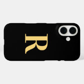 モノグラムブラック金ゴールド Case-Mate iPhoneケース (裏面 (横))