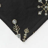 モノグラムブラック&グリッタークリスマススノーフレーク2 フリースブランケット (角)