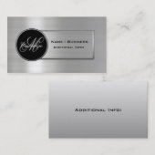 モノグラムブラック&シルバービジネスカード3 名刺 (正面/裏面)