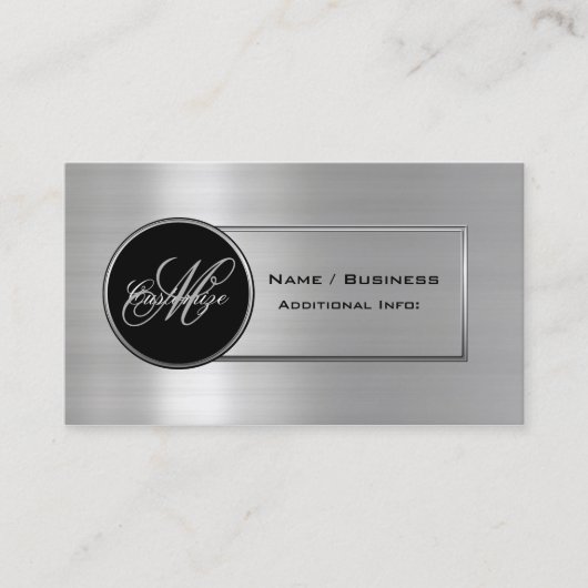 モノグラムブラック&シルバービジネスカード3 名刺 (正面)