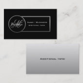 モノグラムブラック&シルバービジネスカード4 名刺 (正面/裏面)