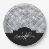 モノグラムブラック&シルバー25周年記念プレート ペーパープレート (正面)