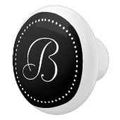 モノグラムブラック（ドット付き）、スクリプトフォント セラミックノブ (右)