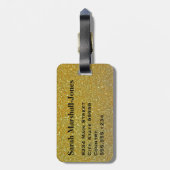 モノグラムブラック/フェイク金ゴールドグリッターストライプ ラゲッジタグ (裏面縦)