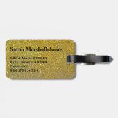 モノグラムブラック/フェイク金ゴールドグリッターストライプ ラゲッジタグ (裏面横)