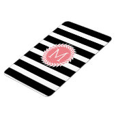 モノグラムブラック&ホワイトストライプリース マグネット (左側)