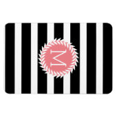 モノグラムブラック&ホワイトストライプリース マグネット (横)