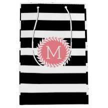 モノグラムブラック&ホワイトストライプリース