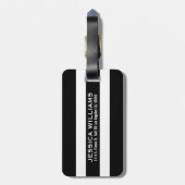 モノグラムブラック&ホワイトストライプリース ラゲッジタグ (裏面縦)