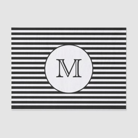 モノグラムブラック&ホワイトストライプ 薄葉紙 (正面)