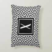 モノグラムブラック&ホワイトダイヤモンドパターン アクセントクッション (裏面(縦))