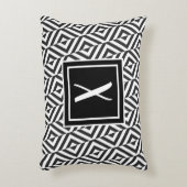 モノグラムブラック&ホワイトダイヤモンドパターン アクセントクッション (正面(垂直))