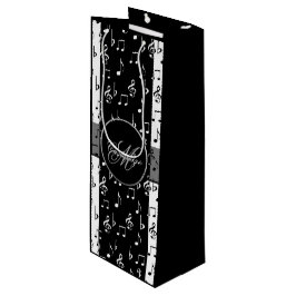 モノグラムブラック&ホワイトミュージカルストライプズワインバッグ ワインギフトバッグ