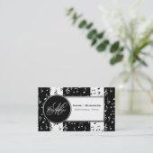 モノグラムブラック&ホワイトミュージック名刺 名刺 (スタンド正面)