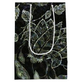 モノグラムブラック&ホワイトヴィンテージフローラ抱き枕 ミディアムペーパーバッグ (裏面)