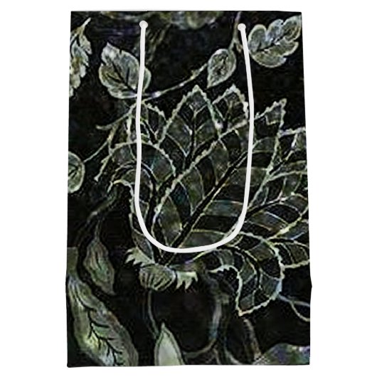 モノグラムブラック&ホワイトヴィンテージフローラ抱き枕 ミディアムペーパーバッグ (裏面)